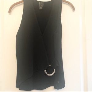 Black sleeveless top